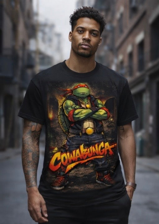 Cowabunga Street Turtle Graphic Tee – Urban Comic Style Shirt