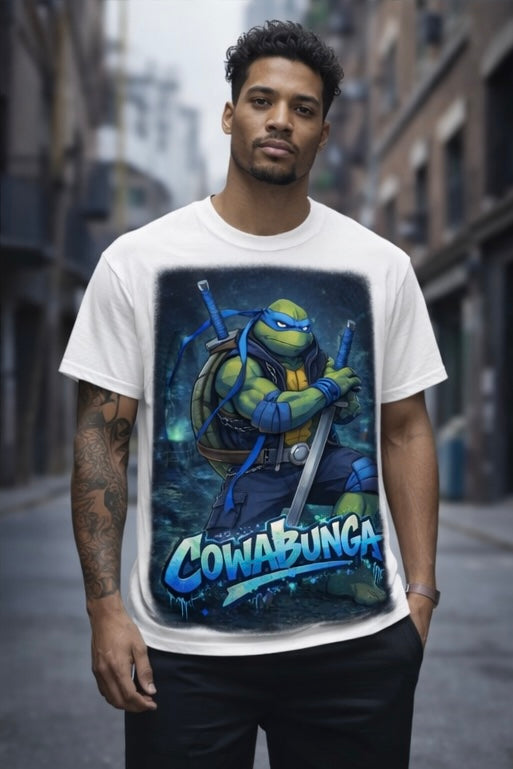Cowabunga Blue Blade Turtle Tee – Urban Ninja Streetwear Graphic Shirt