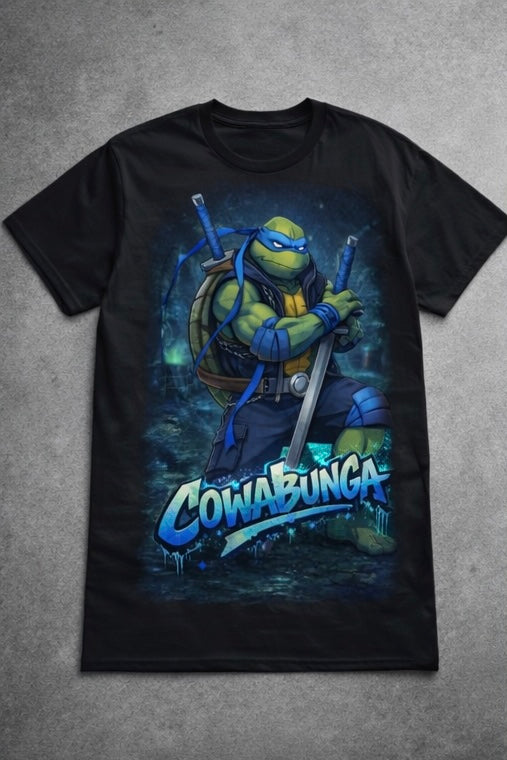 Cowabunga Blue Blade Turtle Tee – Urban Ninja Streetwear Graphic Shirt