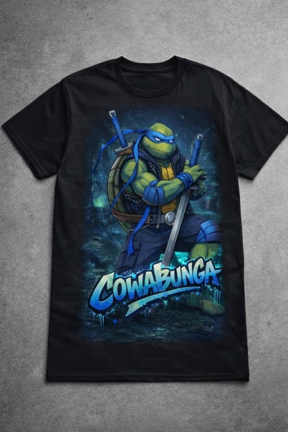 Cowabunga Blue Blade Turtle Tee – Urban Ninja Streetwear Graphic Shirt