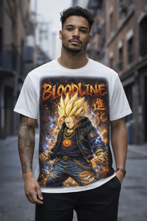 Bloodline Power Tee – Anime-Inspired Urban Streetwear Graphic T-Shirt
