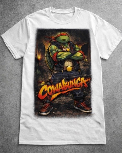 Cowabunga Street Turtle Graphic Tee – Urban Comic Style Shirt