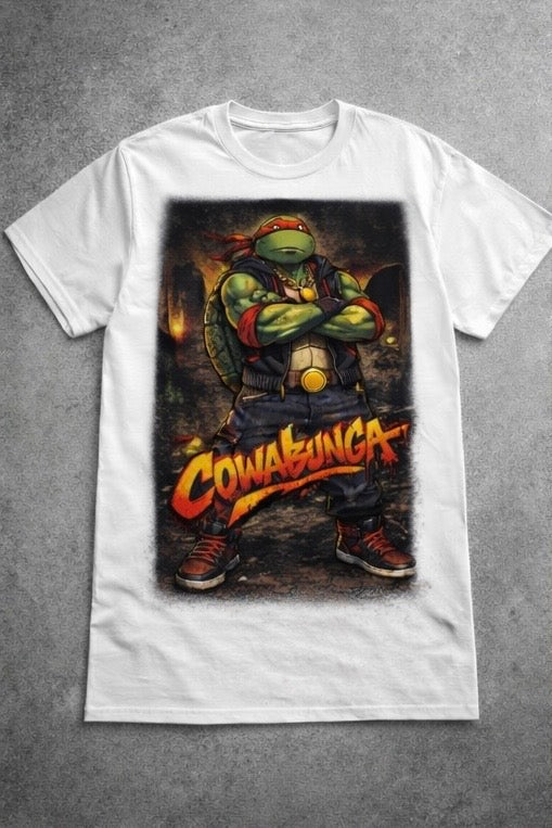 Cowabunga Street Turtle Graphic Tee – Urban Comic Style Shirt
