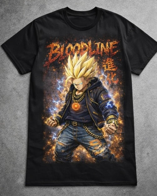Bloodline Power Tee – Anime-Inspired Urban Streetwear Graphic T-Shirt