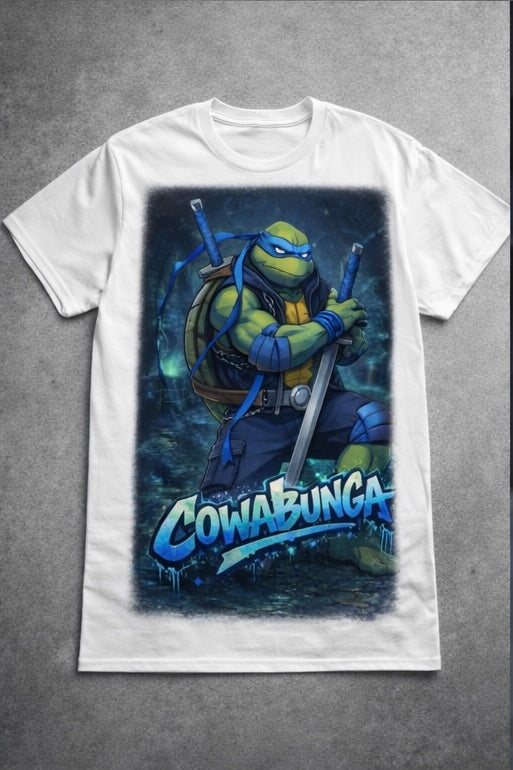 Cowabunga Blue Blade Turtle Tee – Urban Ninja Streetwear Graphic Shirt