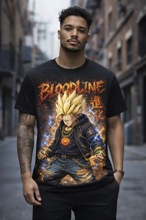 Bloodline Power Tee – Anime-Inspired Urban Streetwear Graphic T-Shirt