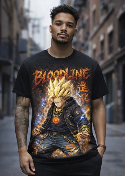 Bloodline Power Tee – Anime-Inspired Urban Streetwear Graphic T-Shirt