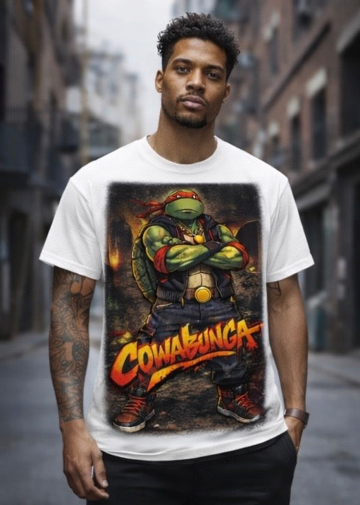 Cowabunga Street Turtle Graphic Tee – Urban Comic Style Shirt