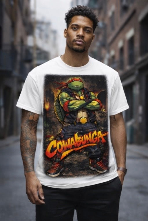 Cowabunga Street Turtle Graphic Tee – Urban Comic Style Shirt