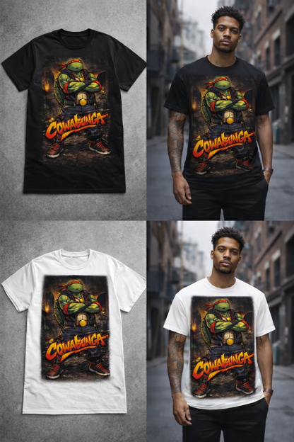 Cowabunga Street Turtle Graphic Tee – Urban Comic Style Shirt