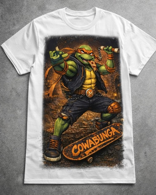 Cowabunga Street Skater Turtle Tee