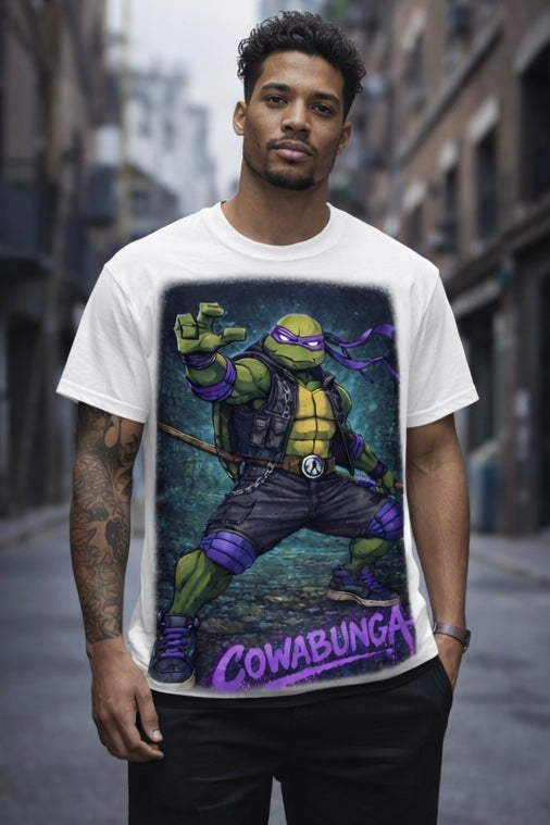 Cowabunga Purple Strike Turtle Tee – Urban Ninja Streetwear Graphic Shirt