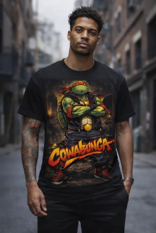 Cowabunga Street Turtle Graphic Tee – Urban Comic Style Shirt