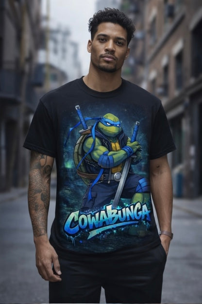 Cowabunga Blue Blade Turtle Tee – Urban Ninja Streetwear Graphic Shirt