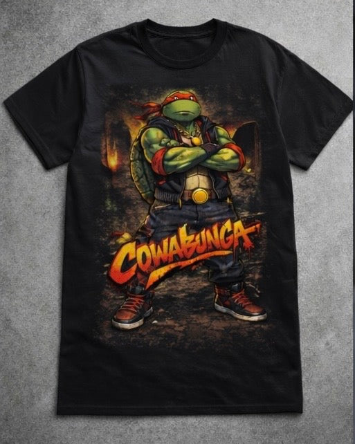 Cowabunga Street Turtle Graphic Tee – Urban Comic Style Shirt