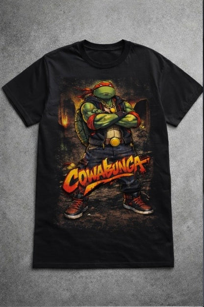 Cowabunga Street Turtle Graphic Tee – Urban Comic Style Shirt